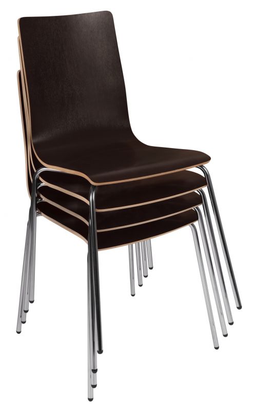 Wenge Wood Reception Meeting Room Visitor Chair - Sold in Packs of Four - LOFT-CHAIR